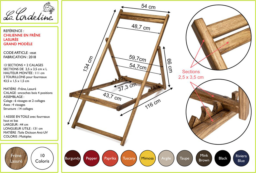Transat exterieur pliable bois lasuré, fiche atelier Transat jardin exterieur bois lasuré, fiche atelier